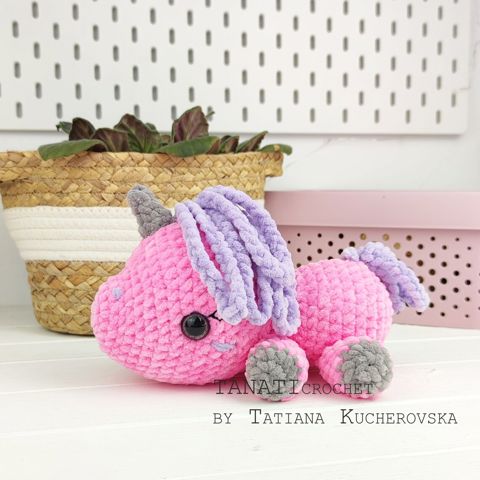 2 patterns/unicorn and dino crochet pattern/kawaii crochet pattern