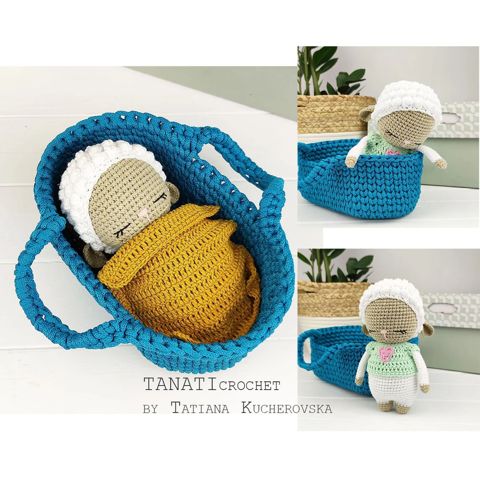 Baby lamb in the cradle/crochet lamb pattern/crochet lamb