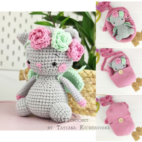 Cat crochet pattern/Hatching bag/amigurumi crochet pattern