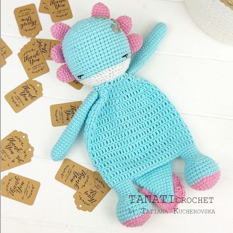 Crochet pattern Сomforter Axolotl| Security Blanket | Crochet Lovey | Baby Blanket