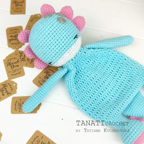 Crochet pattern Сomforter Axolotl| Security Blanket | Crochet Lovey | Baby Blanket