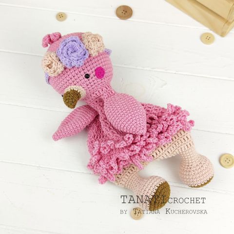 Crochet pattern Сomforter Flamingo | Security-Blanket | Crochet-Lovey | Baby-Blanket