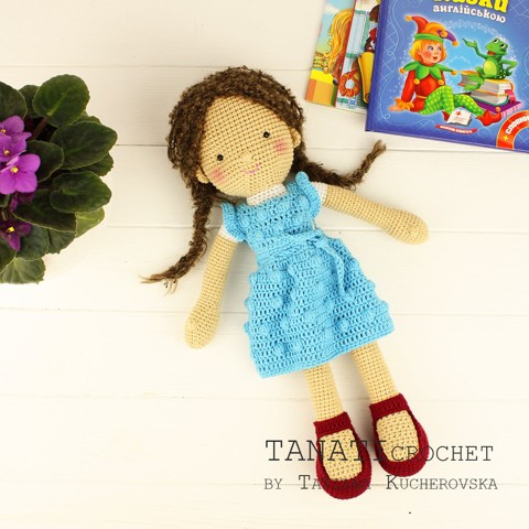 crochet doll dress for Theona