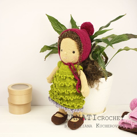 set crochet doll dress for waldorf doll