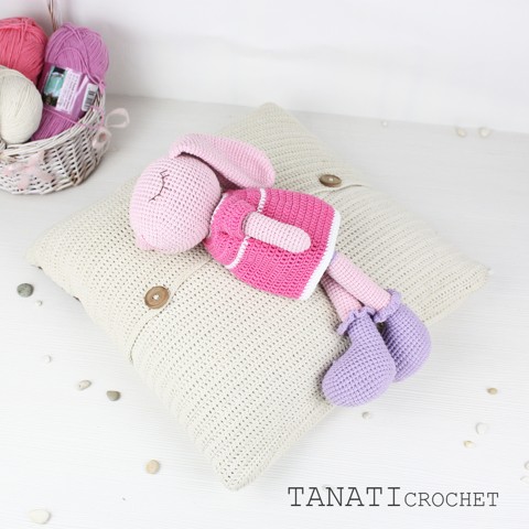 Crochet toy sleeping bunny