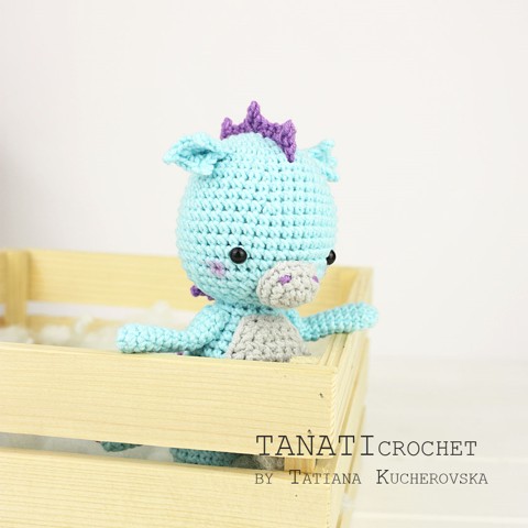 Mini crochet toy dragon