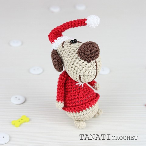 Crochet toy christmas dog