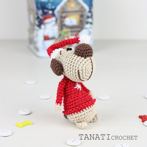 Crochet toy christmas dog