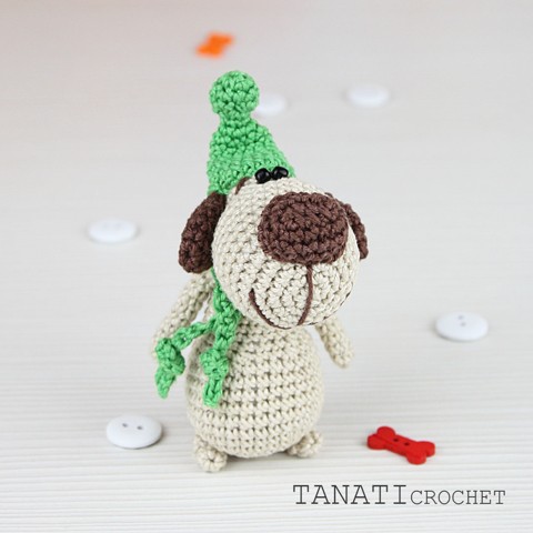 Crochet toy christmas dog