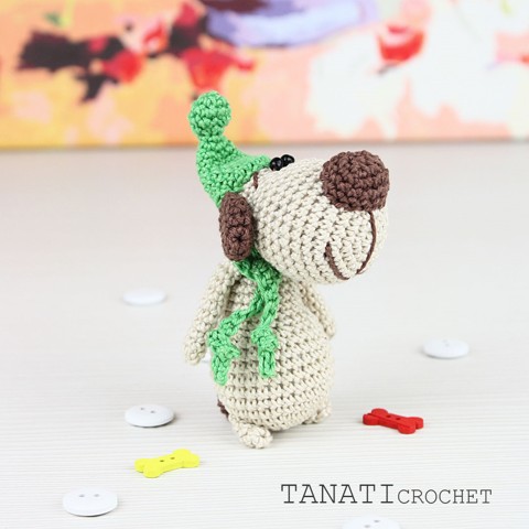 Crochet toy christmas dog