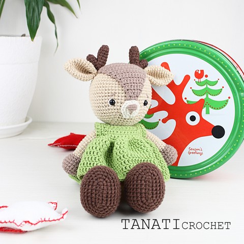 Crochet toy deer in а dress