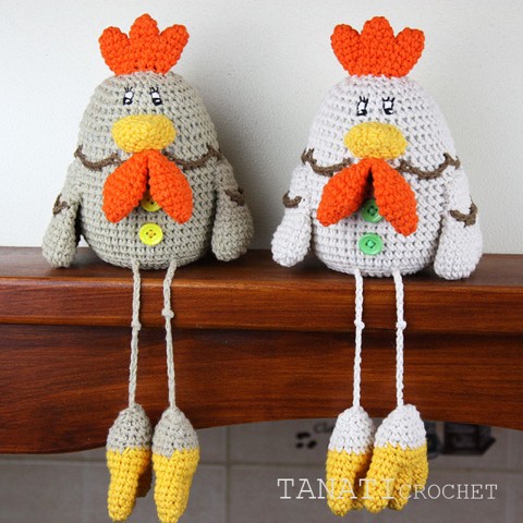 Crochet toy chicken