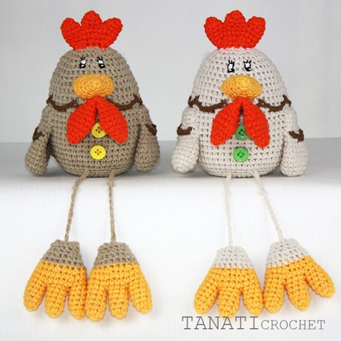 Crochet toy chicken