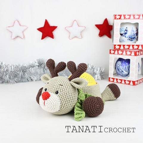 Nightlight/crochet box for candies deer