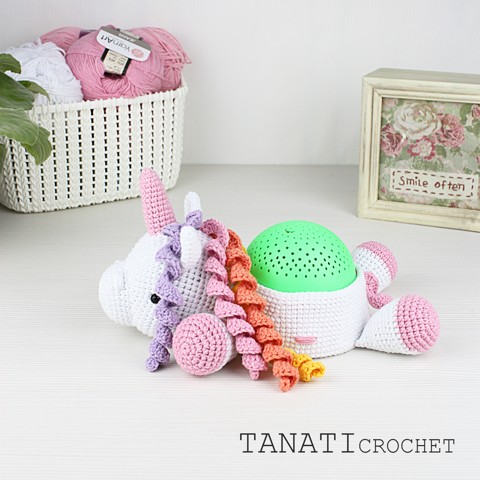 Nightlight/crochet box for candies Unicorn