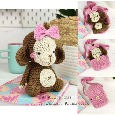 Monkey crochet pattern/Hatching bag/amigurumi crochet pattern