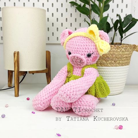 Pig crochet pattern/Plush pig (Tutorial, PDF file)